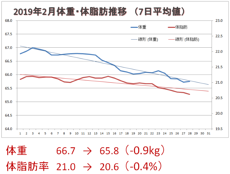 7ヶ月目のダイエットグラフ